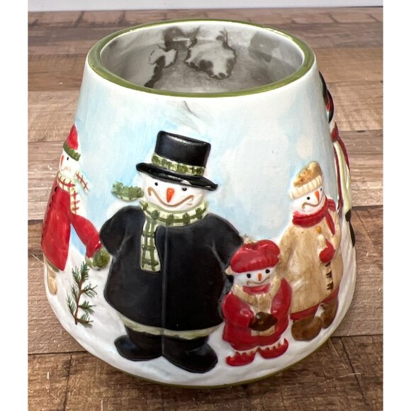 Yankee Candle Teresa Kogut Ceramic Snowman Small Candle Shade - Picture 3 of 5